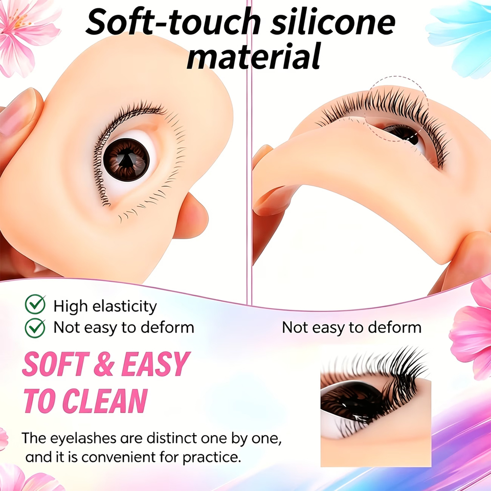 Eyelash Extension Doll Eye - ขนตาปลอม 3 ชั้น แบบใช้ซ้ำได้ สำหรับฝึกต่อขนตา หุ่นจำลองดวงตา