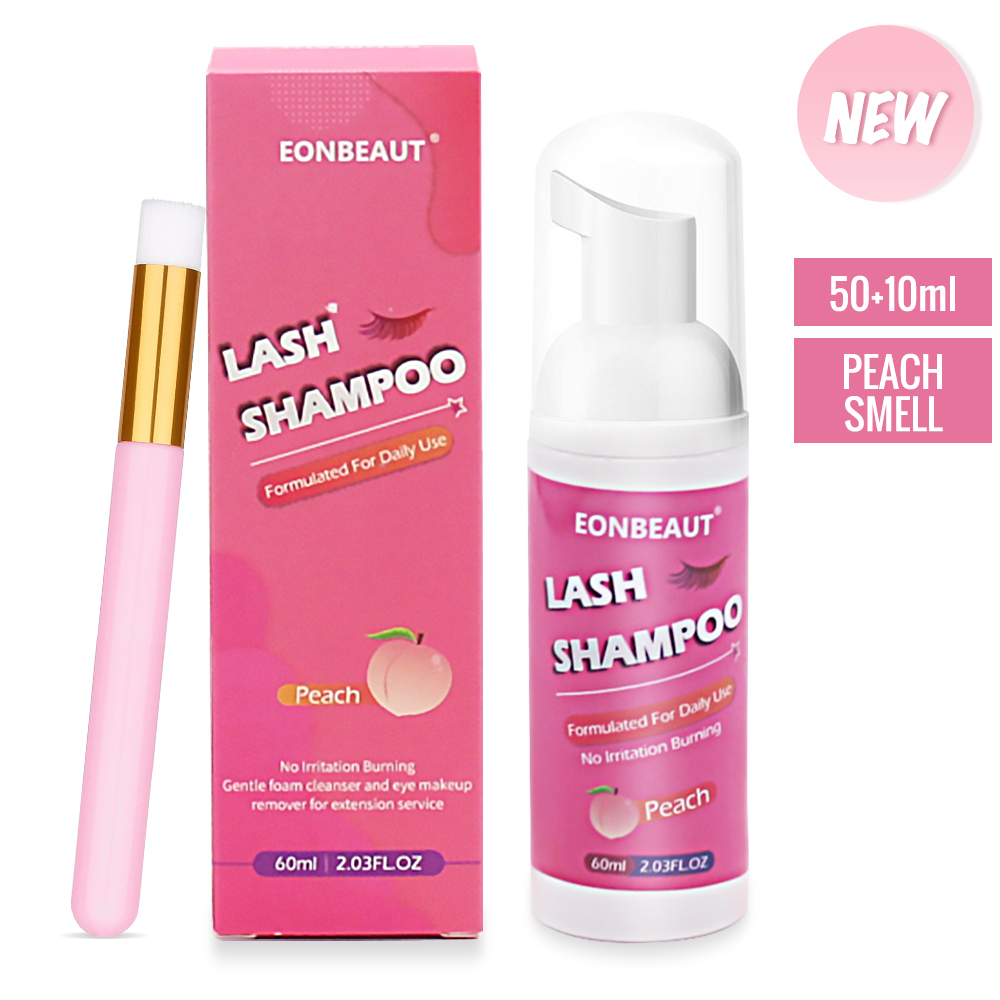 Eyelash Extension Foam Cleanser - แชมพูสำหรับต่อขนตา 60 มล. แบบปั๊ม โฟมทำความสะอาดขนตาสูตรอ่อนโยน ใช้ได้ทั้งในร้านเสริมสวยและที่บ้าน