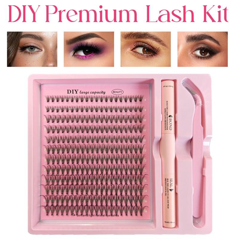 Eyelash Extension Volume - ชุดต่อขนตาแบบมิงค์ สำหรับขนตาหนาฟูเป็นช่อ พร้อมกาวติดขนตา แสตนด์ และแหนบ -