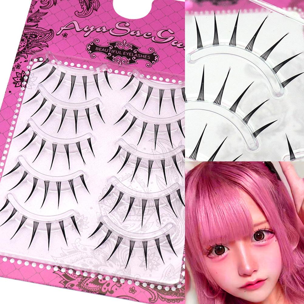 Eyelash Extension Doll Eye - ขนตาปลอมแบบชิ้นเดียว ก้านสีดำ ขนตาแบบติดตั้งง่าย สำหรับแต่งหน้า ขนตาธรรมชาติ แบบเส้นๆ