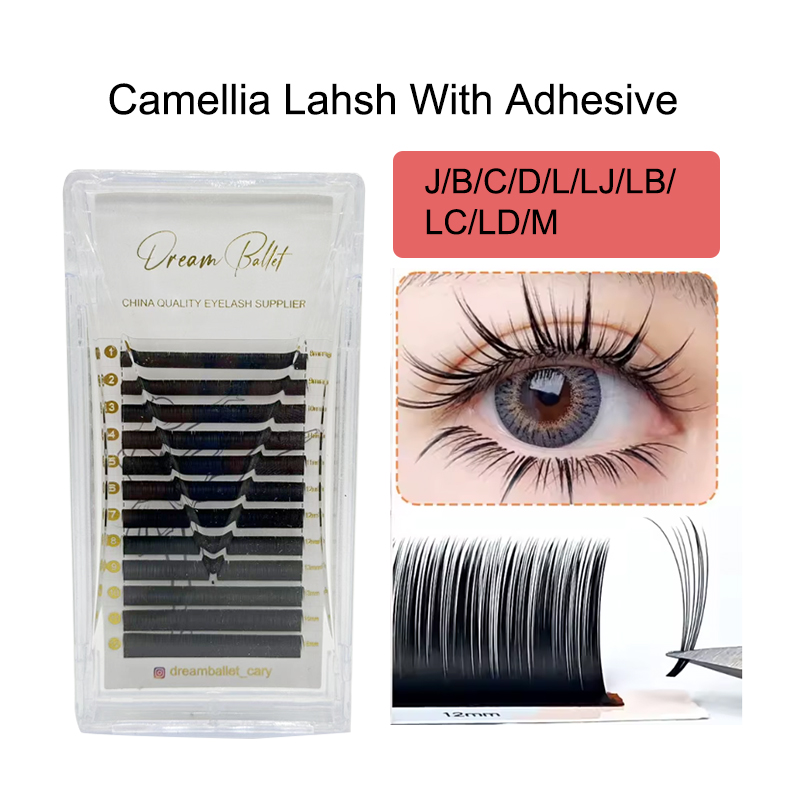Eyelash Extension Volume - ขนตาปลอม Dream Ballet Camellia Lashes พร้อมกาวติดขนตา