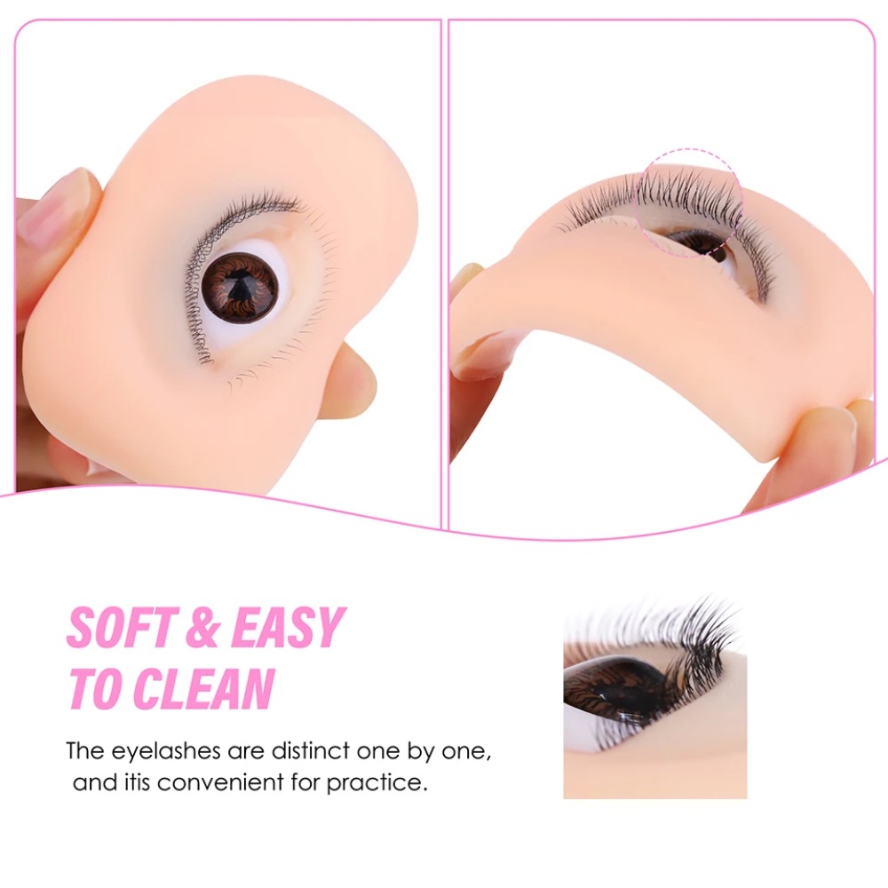 Eyelash Extension Doll Eye - หุ่นจำลองดวงตาซิลิโคน 3 ชั้น สำหรับฝึกต่อขนตา แบบจำลองใบหน้า ฝึกแต่งหน้า