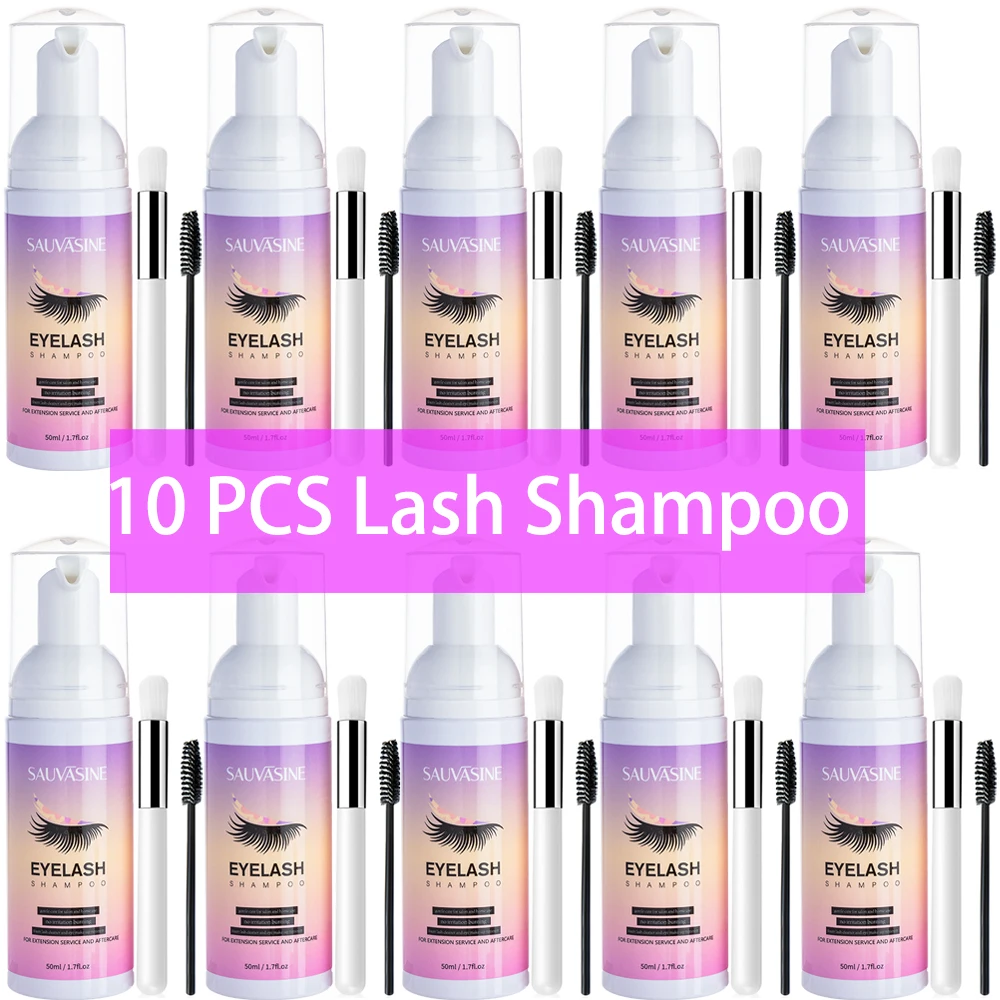 Eyelash Extension Foam Cleanser - 5/10PCS 50ML Eyelash EXTENSION แชมพูโฟมมูสชุด Fast