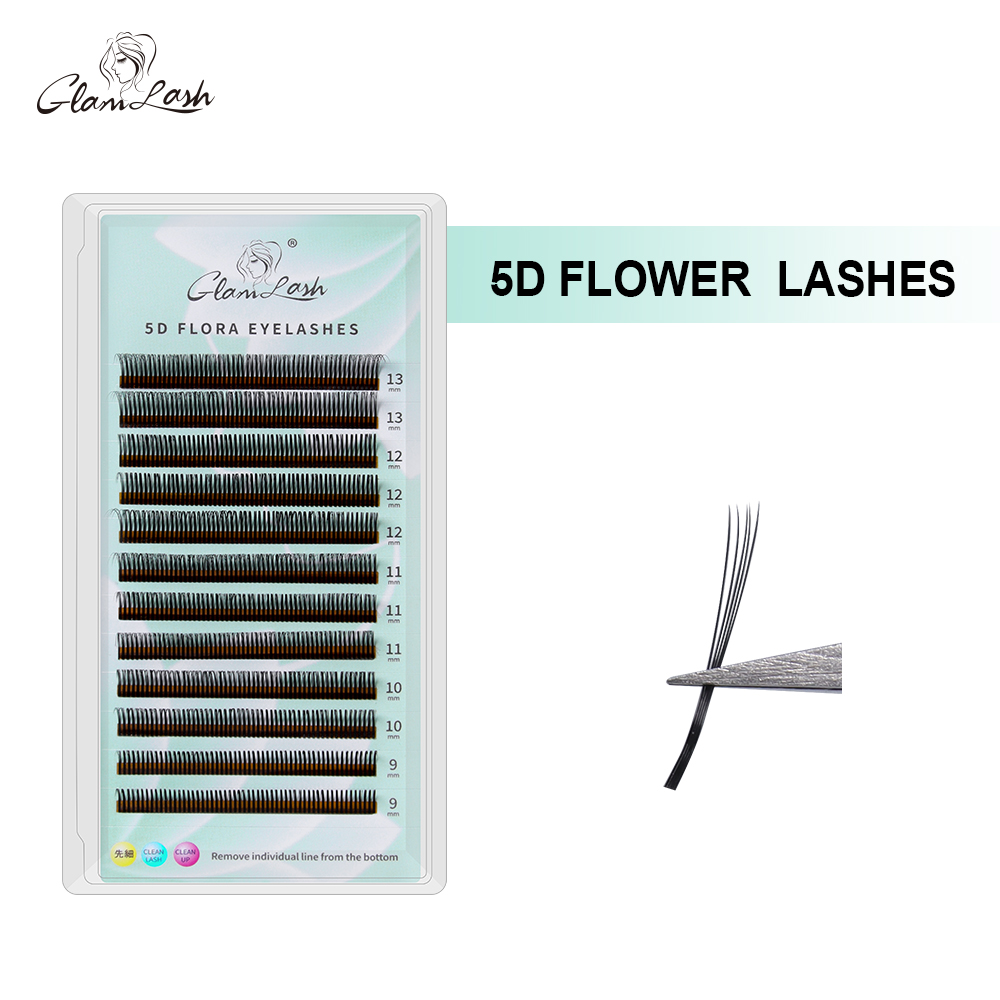 Eyelash Extension Anime Style - ขนตาปลอม GLAMLASH 5D แบบดอกไม้ ขนตาฟูเป็นช่อ สไตล์รัสเซีย