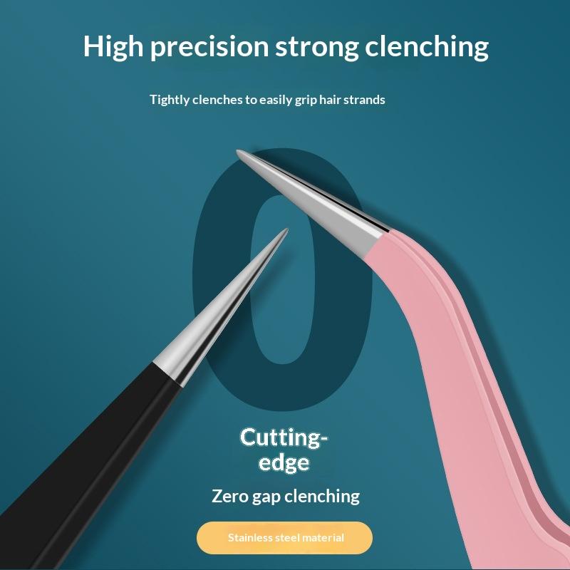 Eyelash Extension Volume - แหนบต่อขนตาสแตนเลสแบบใหม่ 1 ชิ้น หัวโค้ง/ตรง ไม่เป็นแม่เหล็ก สำหรับต่อขนตาและแต่งเล็บ