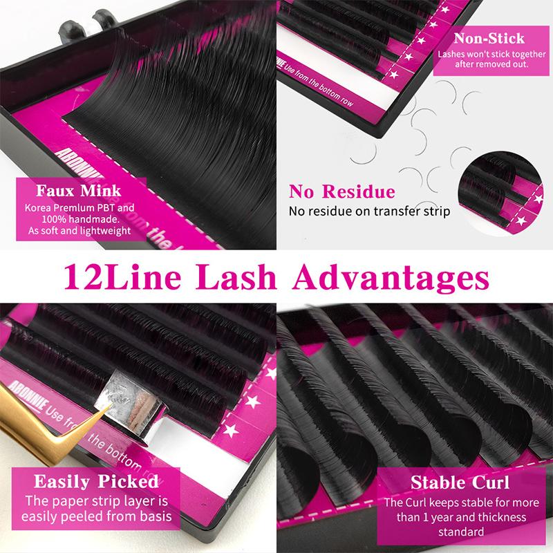 ขนตาปลอมแบบเส้นต่อเส้น ขนาดผสม - Eyelash Extension Volume บทวิจารณ์และราคา