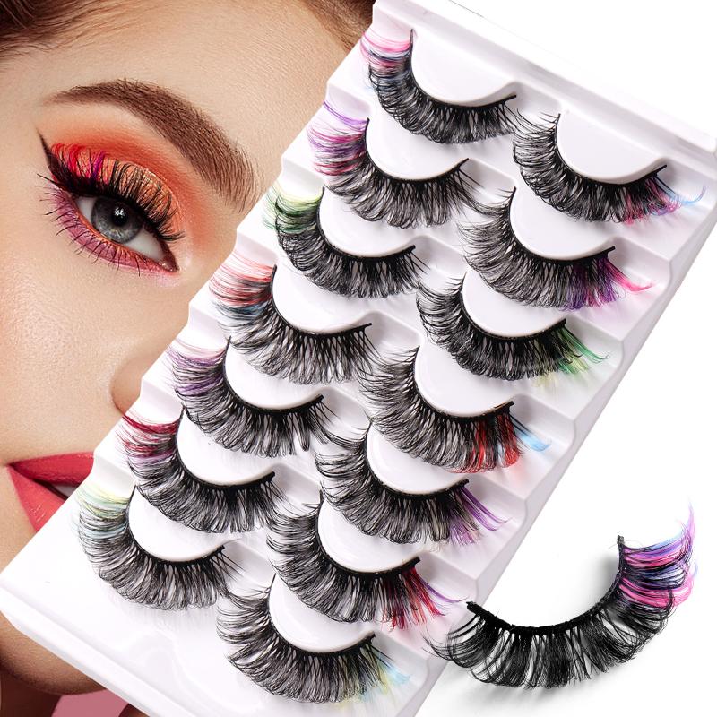 ขนตาปลอมสีสันสดใส 7 คู่ 3 มิติ - Eyelash Extension Volume บทวิจารณ์และราคา