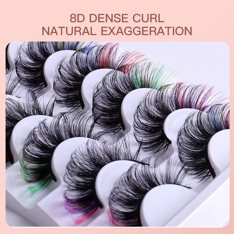 ขนตาปลอมสีสันสดใส 7 คู่ 3 มิติ - Eyelash Extension Volume บทวิจารณ์และราคา