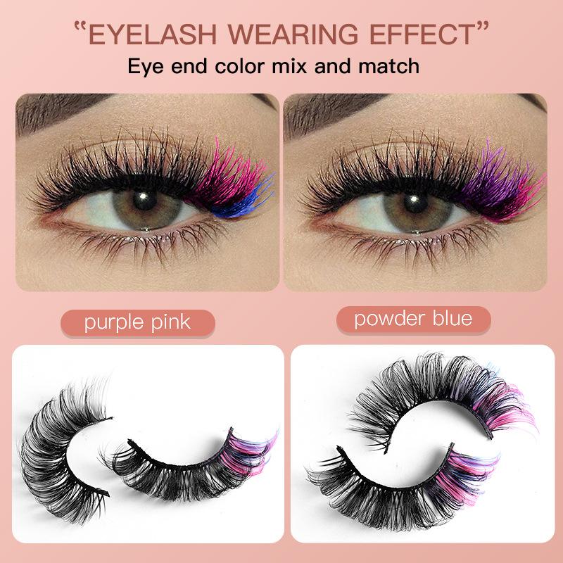 ขนตาปลอมสีสันสดใส 7 คู่ 3 มิติ - Eyelash Extension Volume บทวิจารณ์และราคา