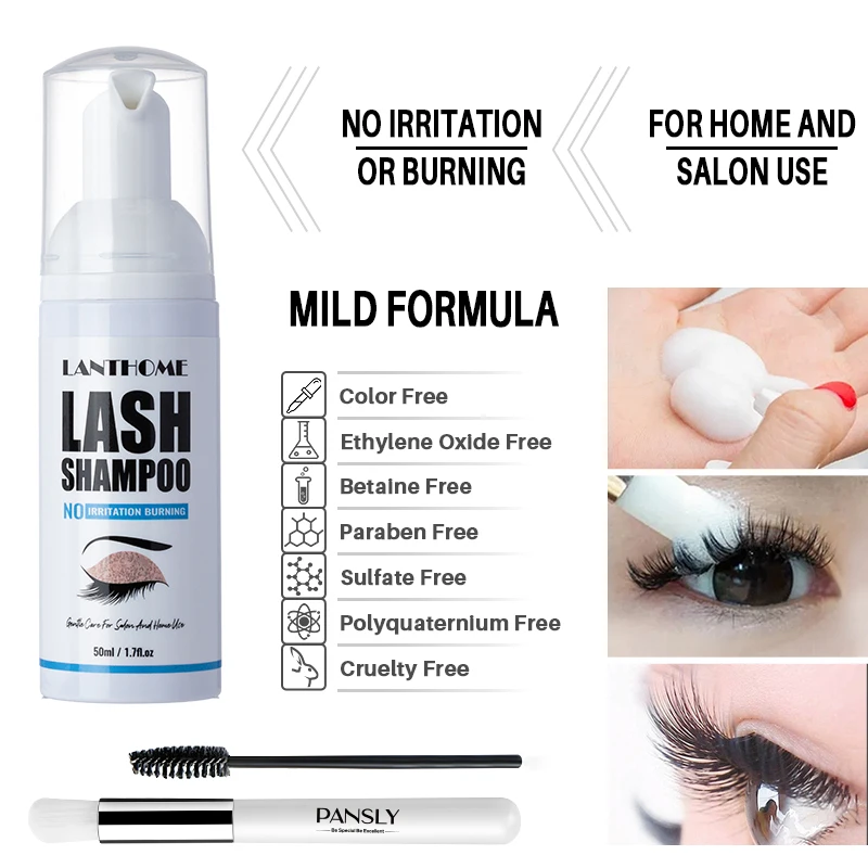 ชุดโฟมทำความสะอาดขนตาปลอม 50 ม - Eyelash Extension Foam Cleanser บทวิจารณ์และราคา