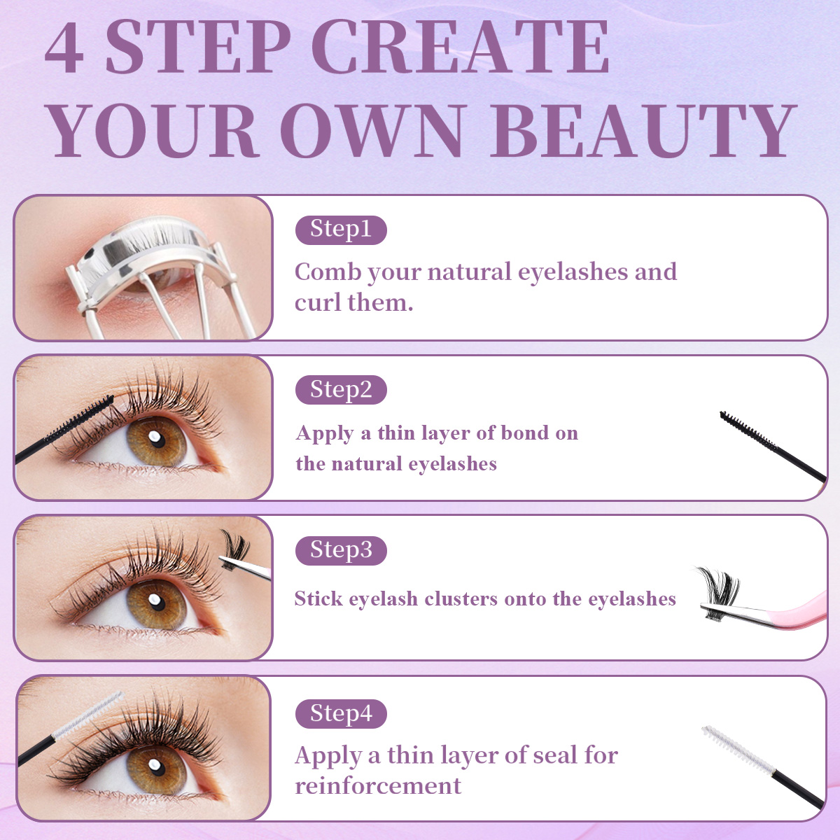 ชุดต่อขนตาปลอมแบบ DIY ความยาวค - Eyelash Extension Volume บทวิจารณ์และราคา