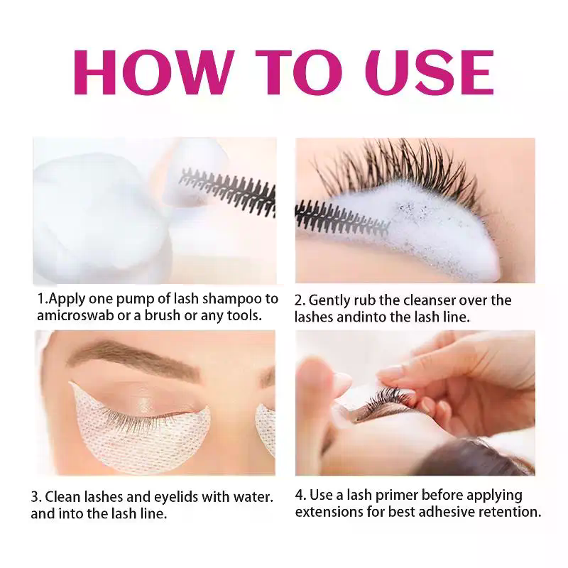 โฟมแชมพูต่อขนตา 40 มล. พร้อมแป - Eyelash Extension Foam Cleanser บทวิจารณ์และราคา